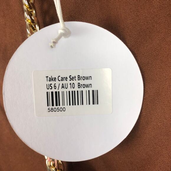 Princess Polly Take Care Set Brown Pants Sz. 6 NEW - Picture 11 of 14